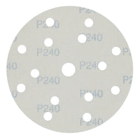 150mm Sanding Discs Aluminium Oxide Abrasive 240 Grit 15 Hole Hook + Loop