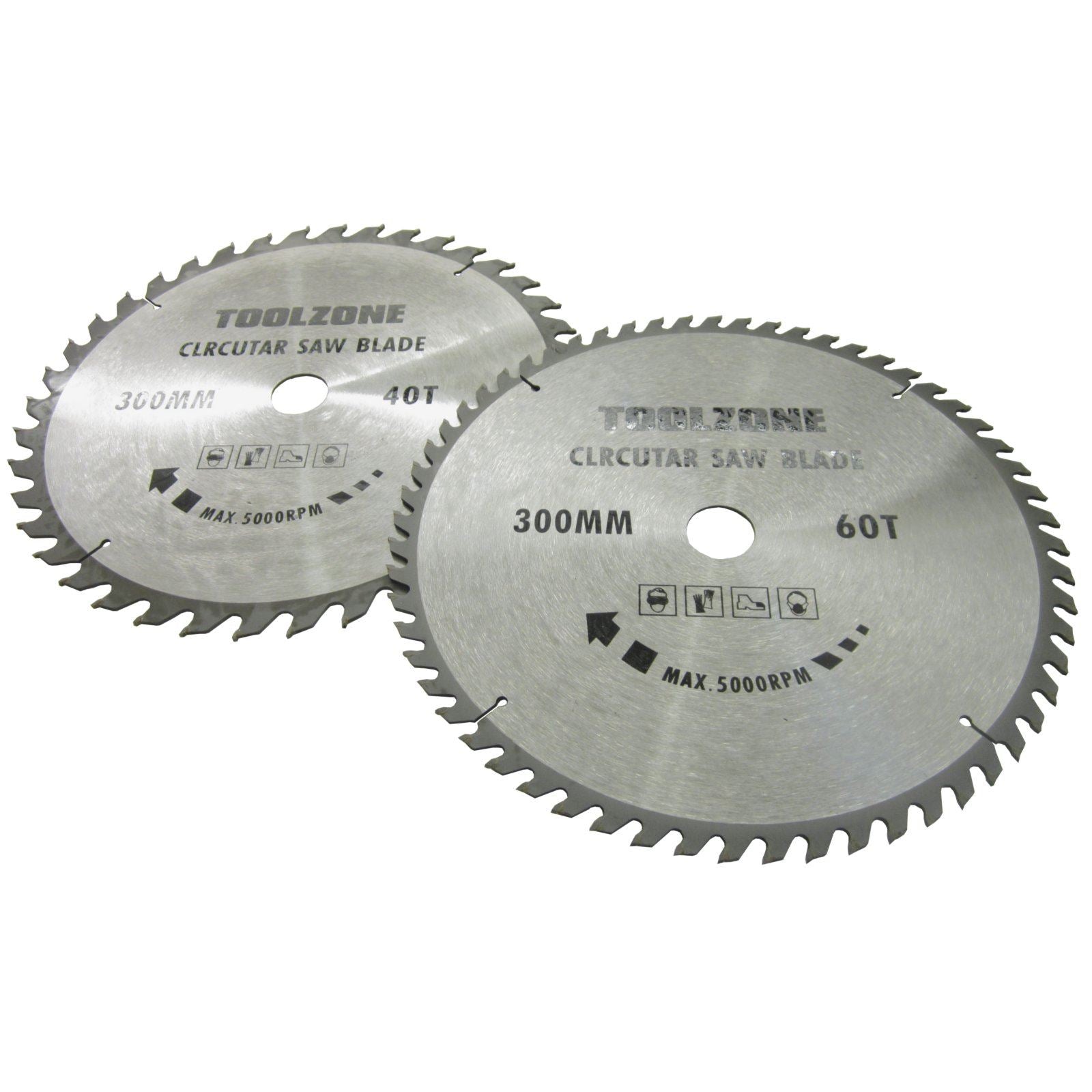 2pc 300mm x 30mm TCT circular saw blades 40 and 60 teeth with adapter ring TE517