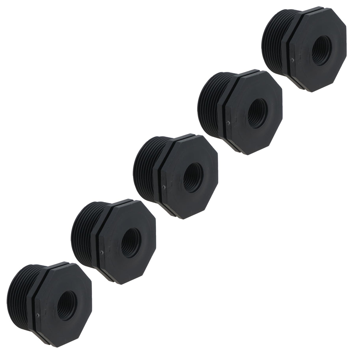 Polypropylene PP 1-1/2in – 1/2in Female – Male Pipe Threaded Reducing Bush