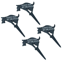 Keep Dog Off The Grass Warning Sign Plaque Stake Cast Iron Garden Yard Lawn
