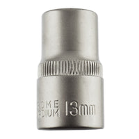 13mm 1/2" Dr Socket Super Lock Metric Shallow CRV Knurl Grip 6 Point TE800