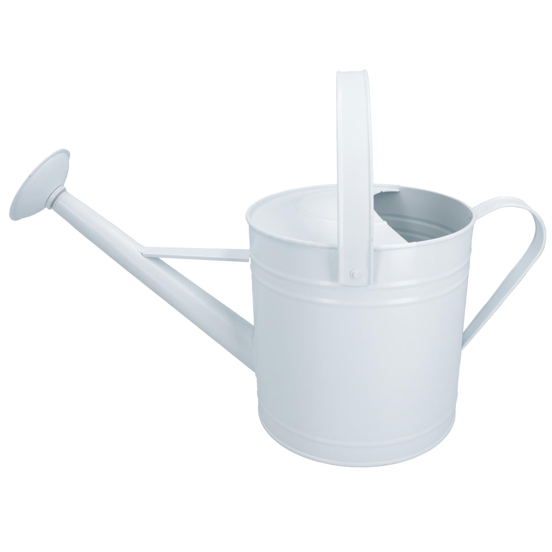 7L Watering Can White Steel Metal Water Greenhouse Garden Plants Home