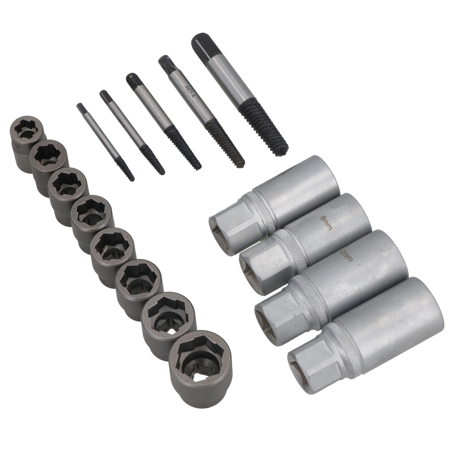 17pc Screw Bolt Stud Nut Extractor Remover Set For Rusted Rounded Seized Bolt