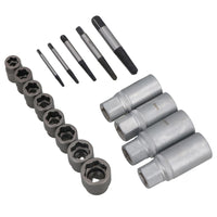 17pc Screw Bolt Stud Nut Extractor Remover Set For Rusted Rounded Seized Bolt