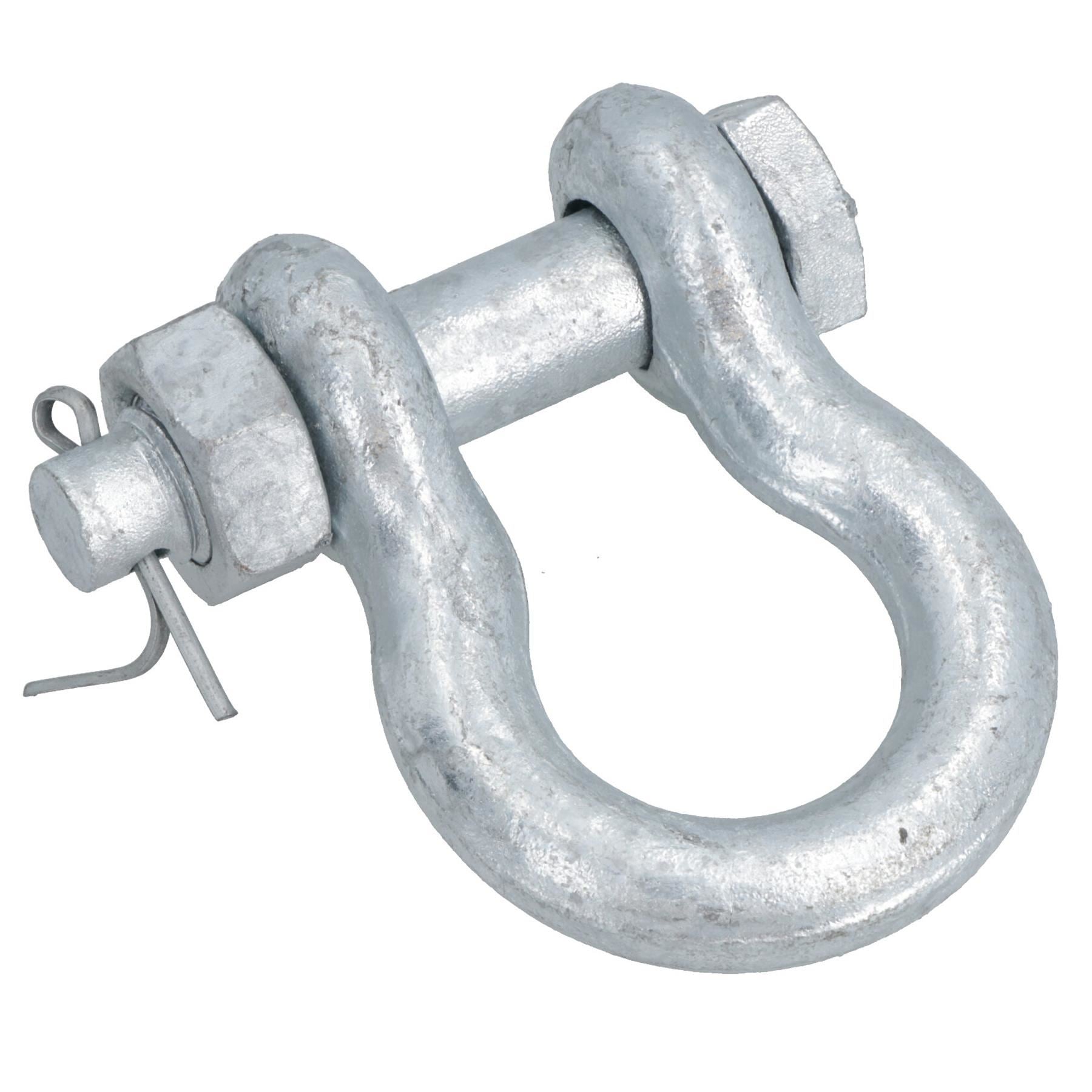 Galvanised Bow Shackle Safety Pin 1/2in (12.5mm) 2.0T to US Fed Spec