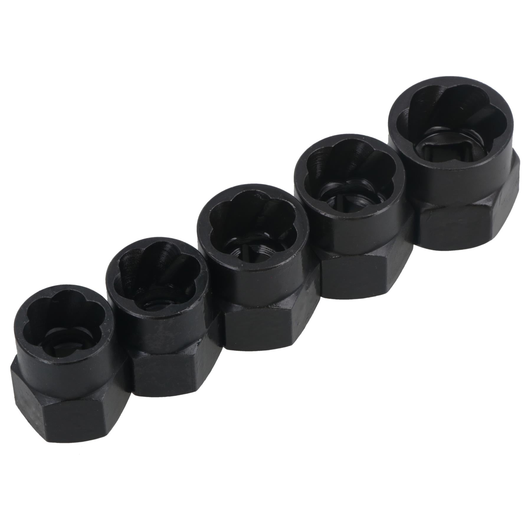5-tlg. Schrauben-/Mutternentferner, Ausdreher, Dreh-Steckschlüsseleinsätze, 14–19 mm, 3/8 Zoll Antrieb