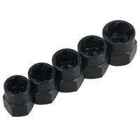 Lot de 5 douilles d'extraction pour écrous de boulons endommagés, entraînement 14 mm - 19 mm, 3/8"