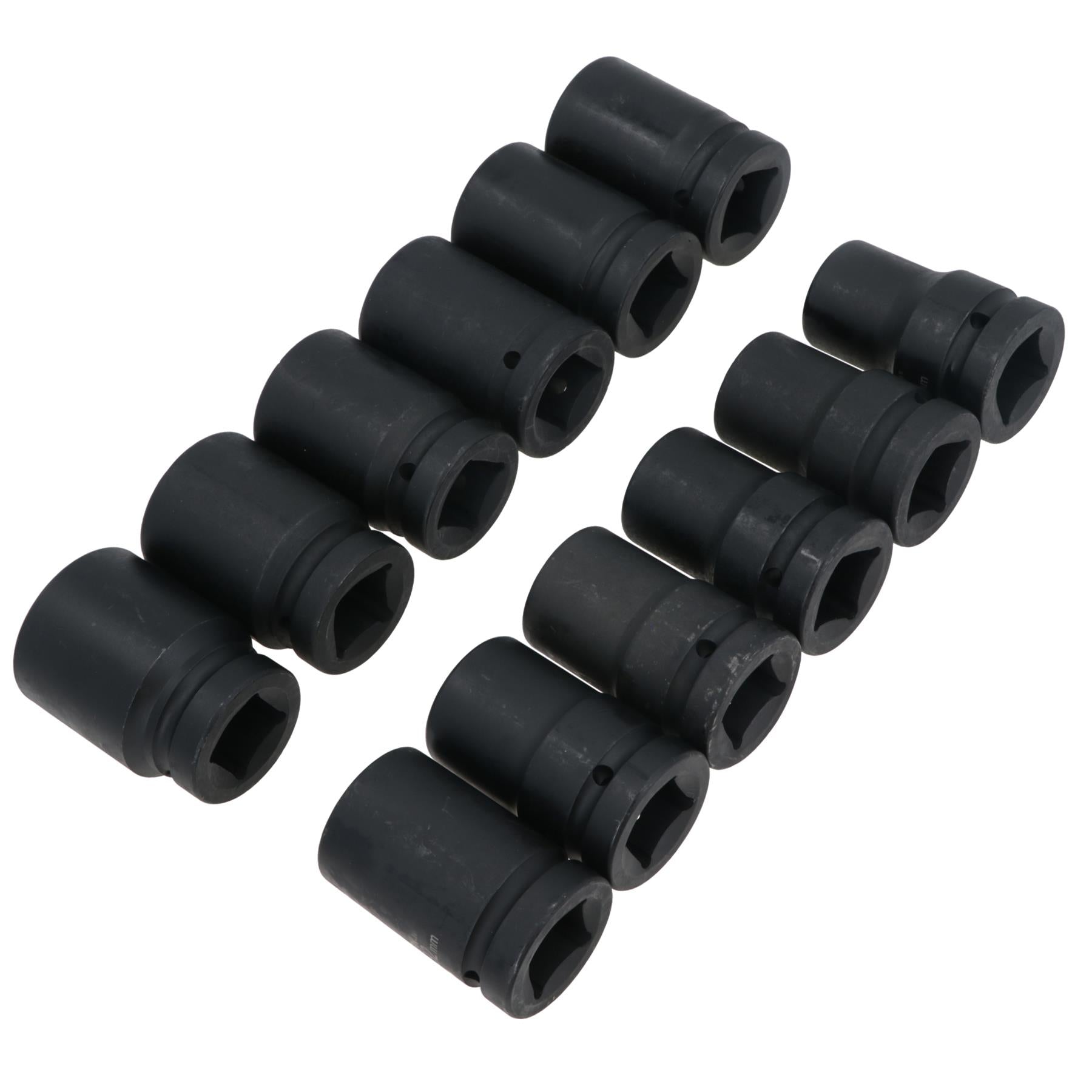 1" Drive Double Deep Metric Sockets Single Hex 6 Sided 24mm - 41mm 12pc