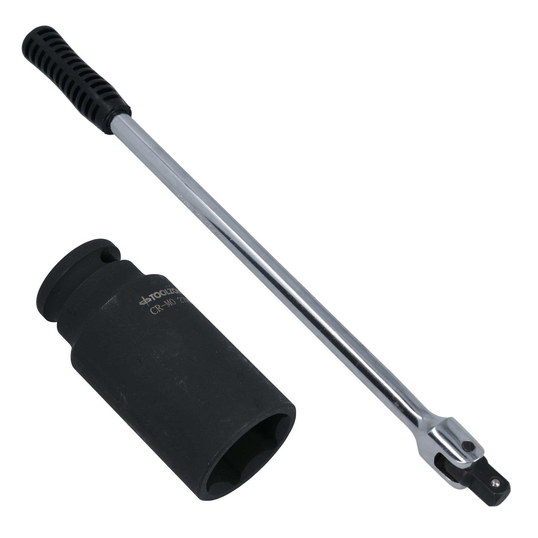 1/2" Drive 18" Long Breaker Bar With 27mm Socket For Land Rover Wheel Nuts