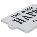 This Is Our Happy Place Sign Plaque Cast Iron Garden House Home Wall Door