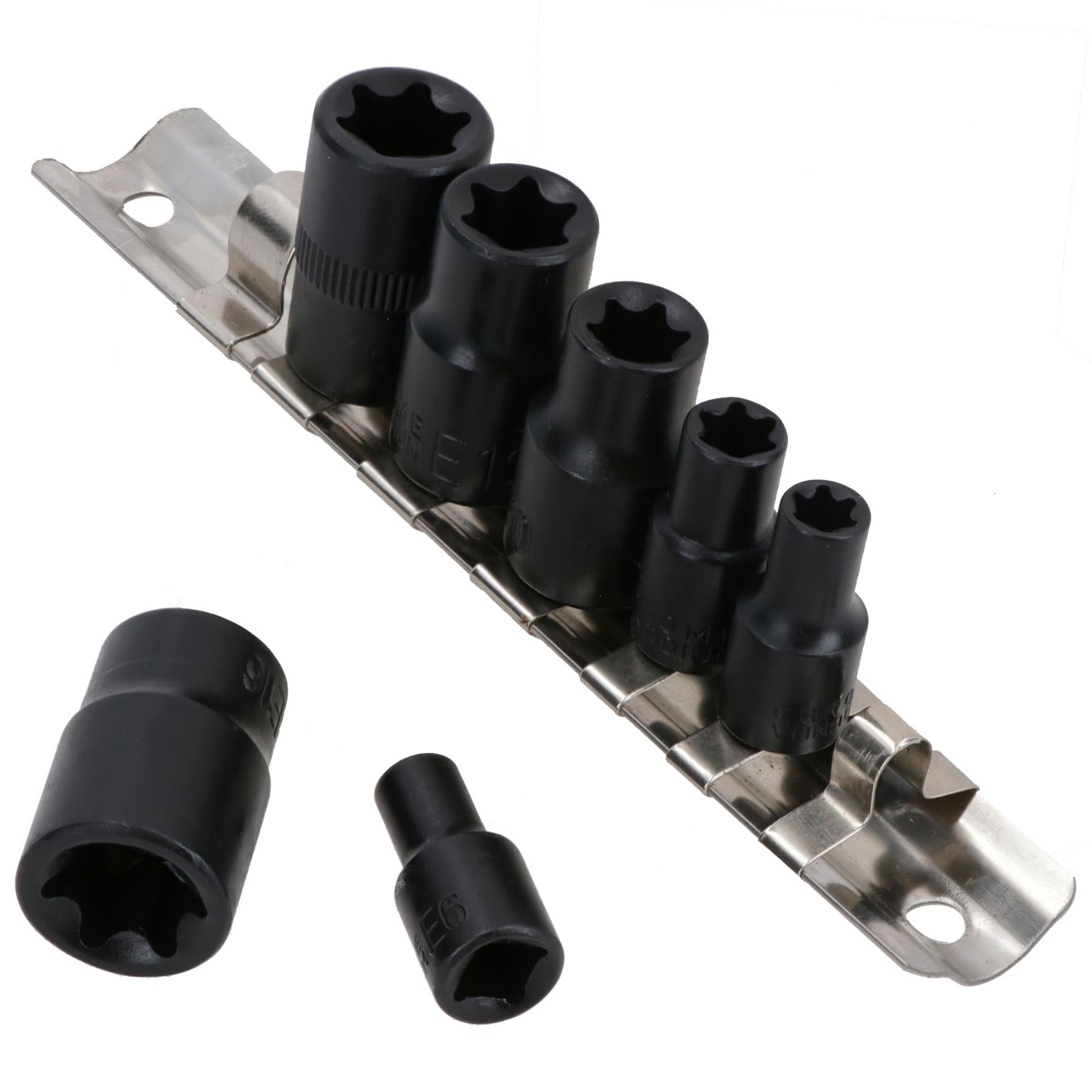 1/4in + 3/8in Drive Female Impact Impacted E Torx Star Sockets E6 – E16 7pc Set