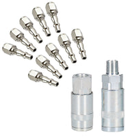 12pc Airline Air Line Quick Release Compressor Fittings with 1/4 BSP Attachments