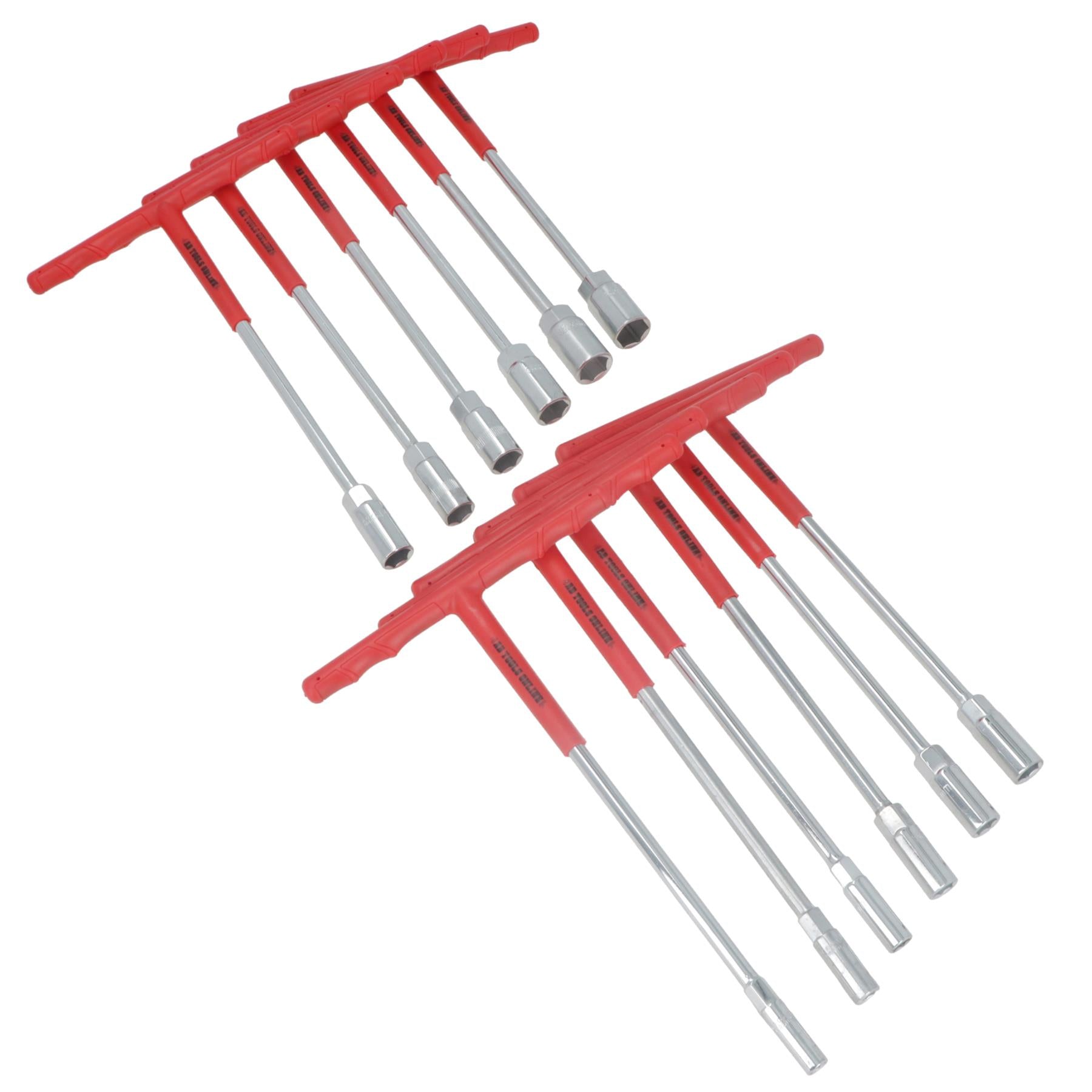 12pc Metric T - Bar Sockets Spanner Wrench Nut Spinner 8mm - 19mm Extra Long