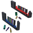 24pc Coloured 1/4" Dr Shallow & Deep Sockets 6 Point Hex Metric 4 - 13mm Rails