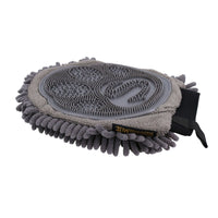 1x Grey 2 in 1 Noodle Drying Grooming Mitt One Size Fits All Muddy Wet Dog Puppy