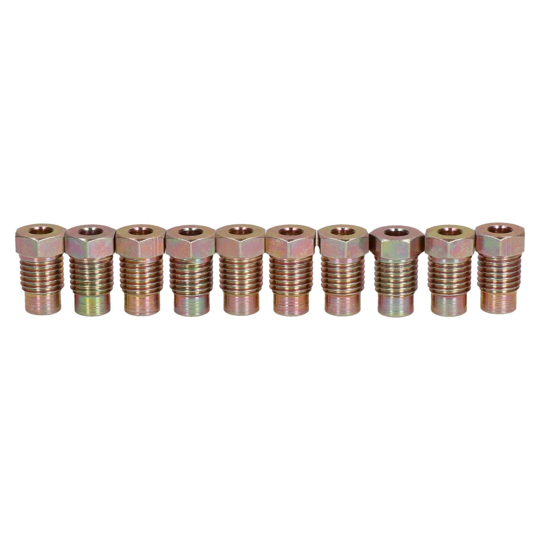 10 Stück Stahl-Bremsleitungsverschraubungen, lang, 10 mm x 1,25 mm, für 3/16 Zoll Bremsen