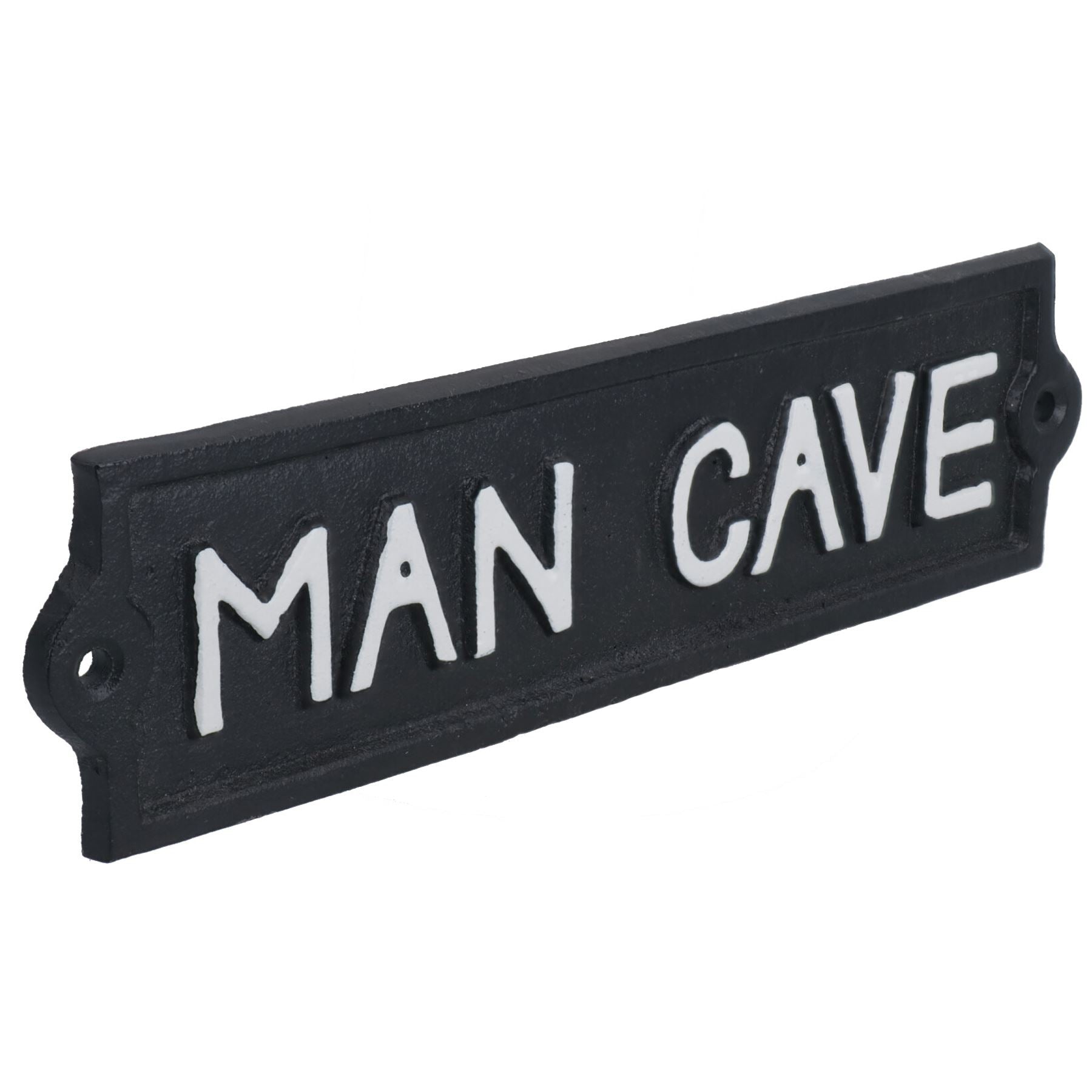 Man Cave Cast Iron Sign Plaque Wall Fence Gate Post House Workshop Garage