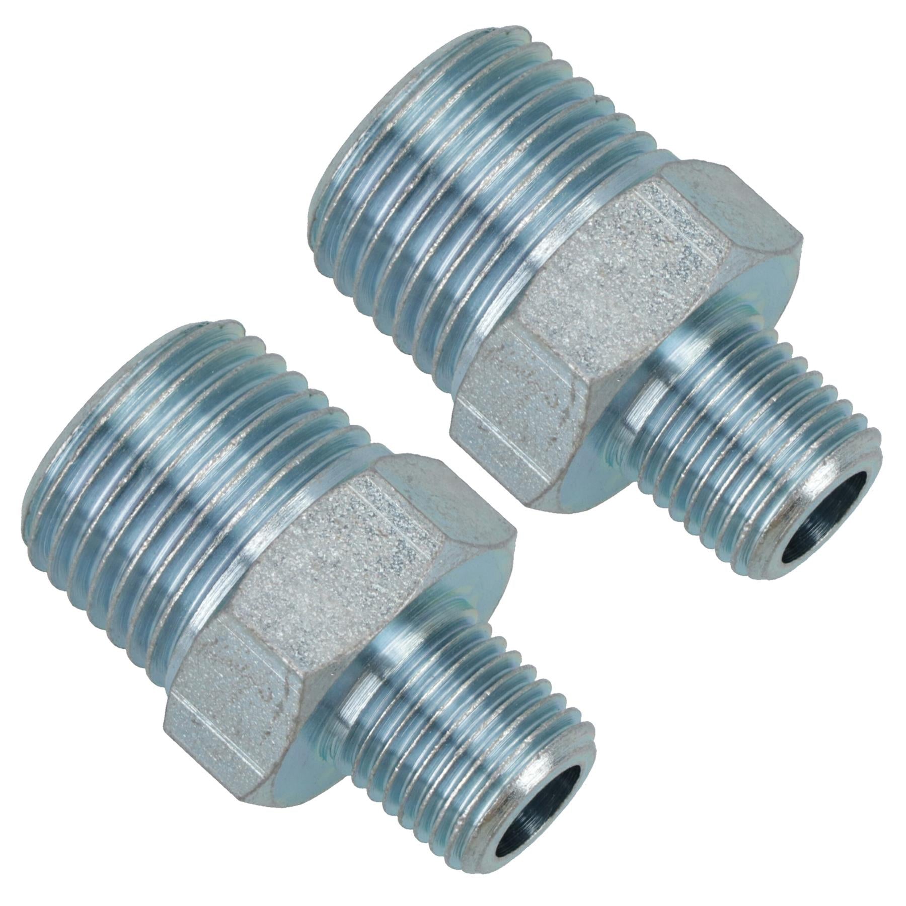 1/4" BSP Male to 1/2" BSP Male Step Up / Down Thread Union Fitting 2 PACK FT055