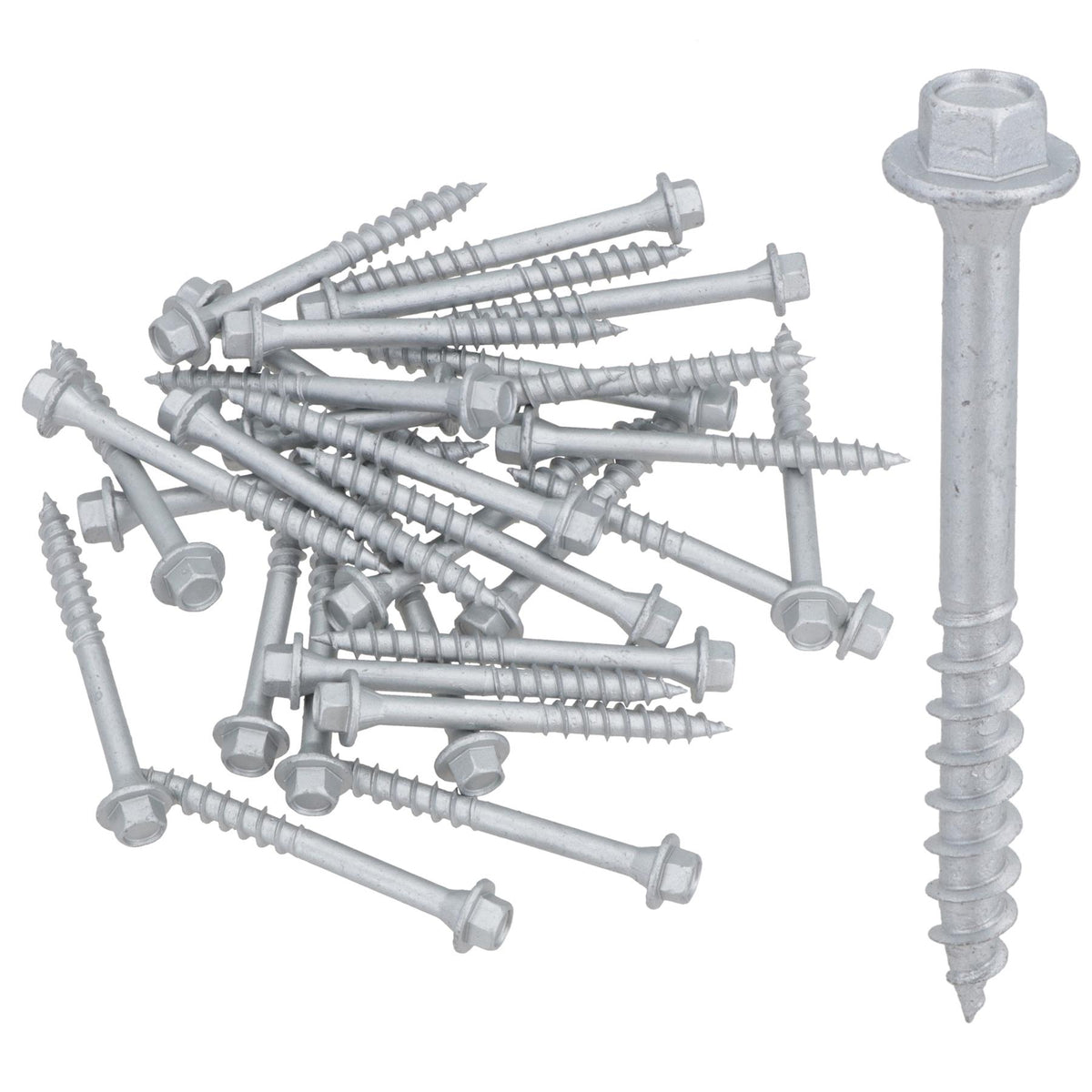 63mm Timber Sleeper Wood Screws For Railway Sleepers Hex Head Silver 30pc