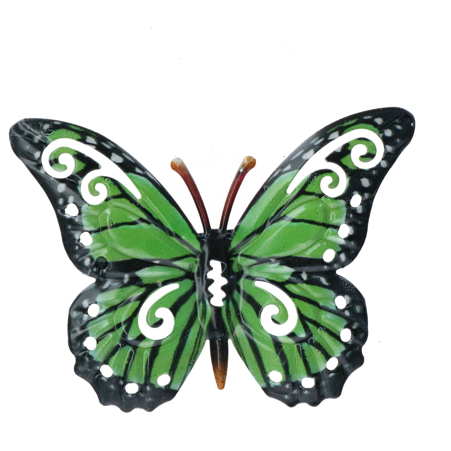 Small Green Metal  Butterfly Garden/Home Wall Art Ornament 11x8.5cm