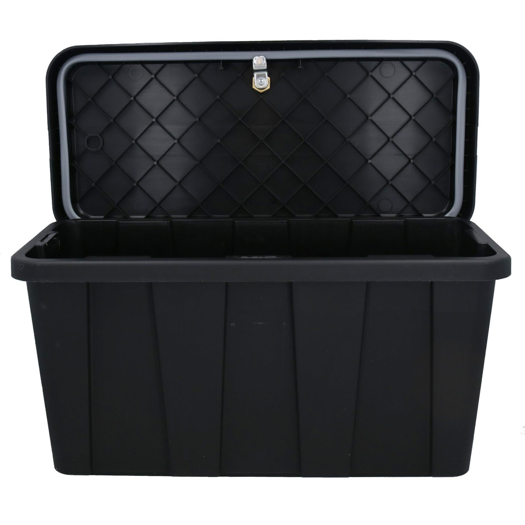 Small Trailer Plastic Lockable Tool Box Chest Locker Storage + A-Frame Fixing Kit