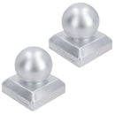 Round Metal Fence Post Caps 75mm or 100mm Protector Cover Brown or Silver