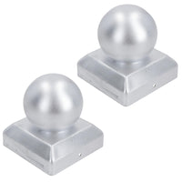 Round Metal Fence Post Caps 75mm or 100mm Protector Cover Brown or Silver