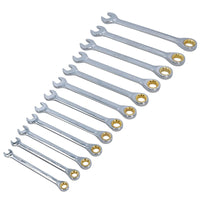 12-teiliger metrischer Ratschenmaulschlüssel mit 12-Kant-Maulschlüssel, 8–19 mm
