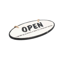 Open / Closed Cast Iron Sign Plaque Door Wall Cafe Shop Pub Hotel Bar Store