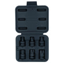Impact 1/2" Drive Shallow Stubby Torx Star Male Bit Sockets T55 - T100 6pc Set
