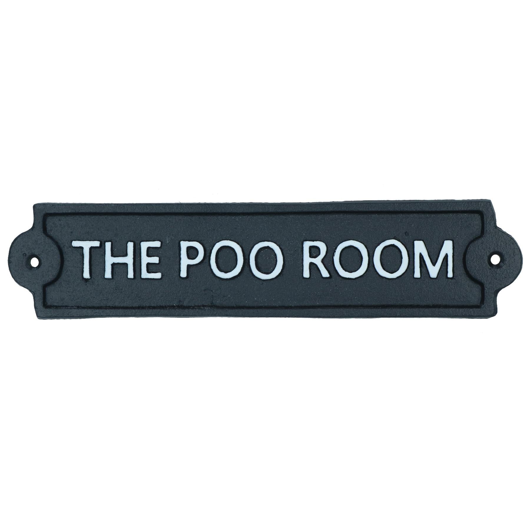 The Poo Room Toilet Cast Iron Sign Plaque Wall Door House Cafe Shop Pub Bar