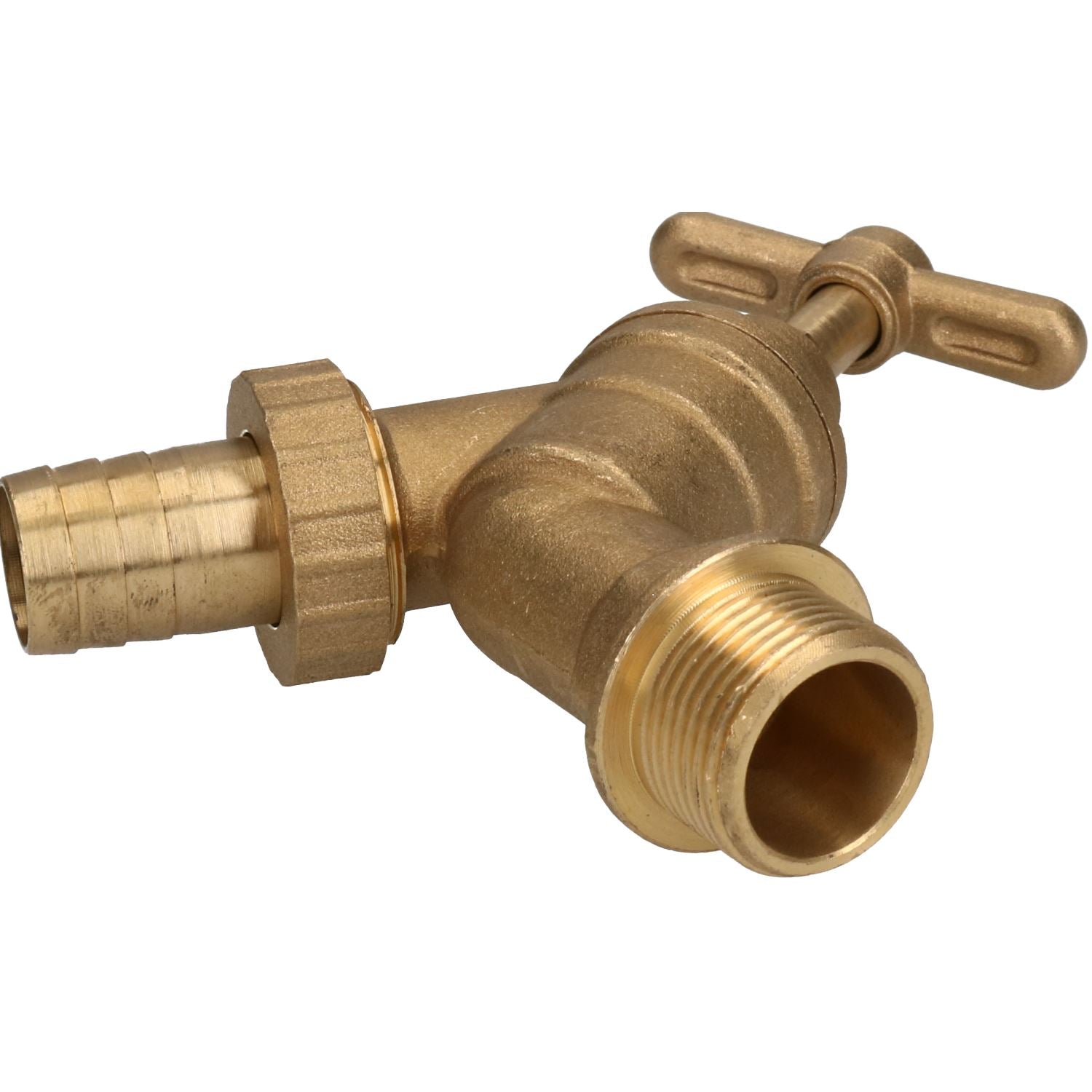 3/4" Hose Union Bib Tap Brass Outdoor Water Supply Weather-Resistant Barb