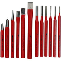 Punch and Chisel Set Pin Punches Tapered Punch + Chisels 12pc Set