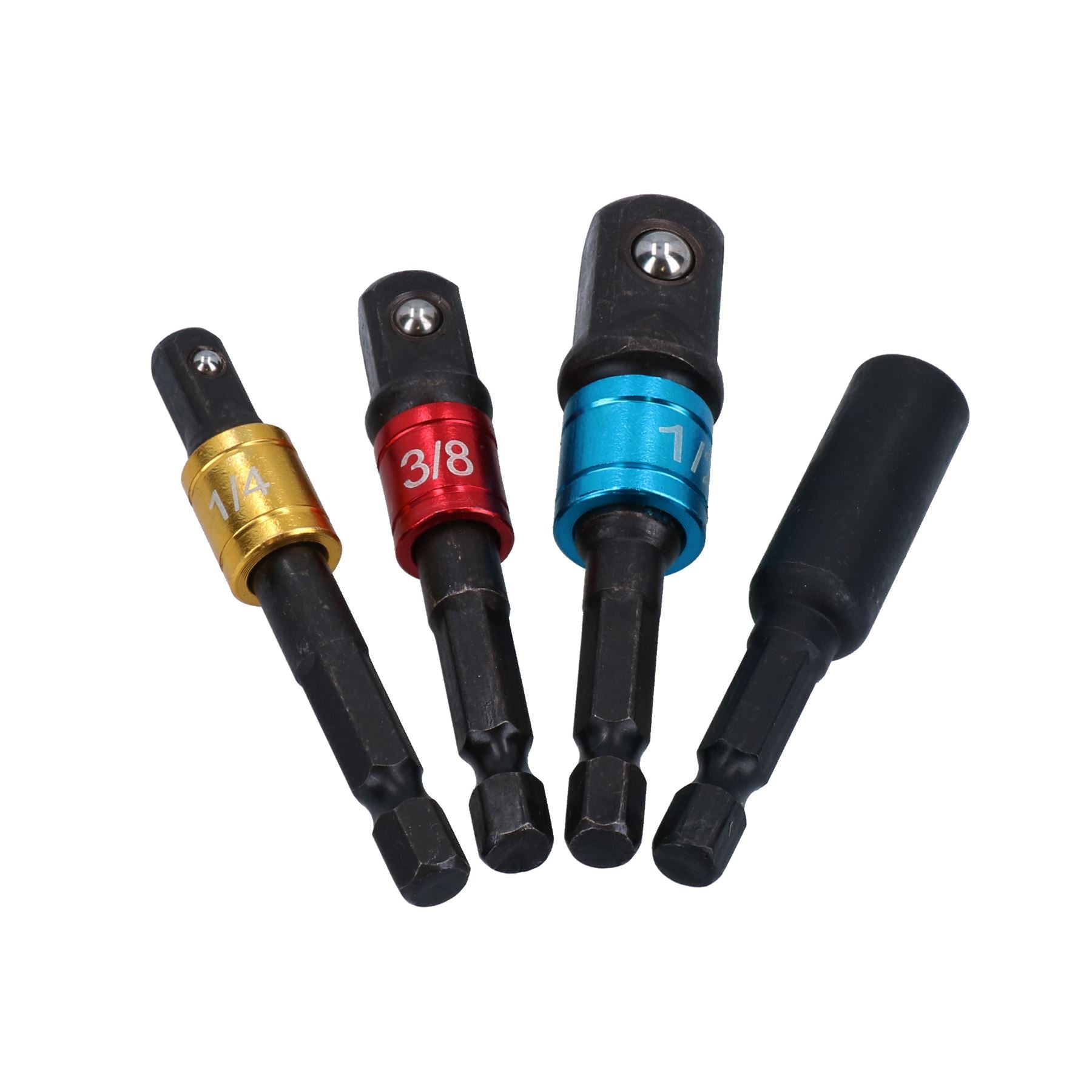 Impact Allen Hex Socket Driver Adapters 1/4" 3/8" + 1/2" + Magnetic Bit Holder