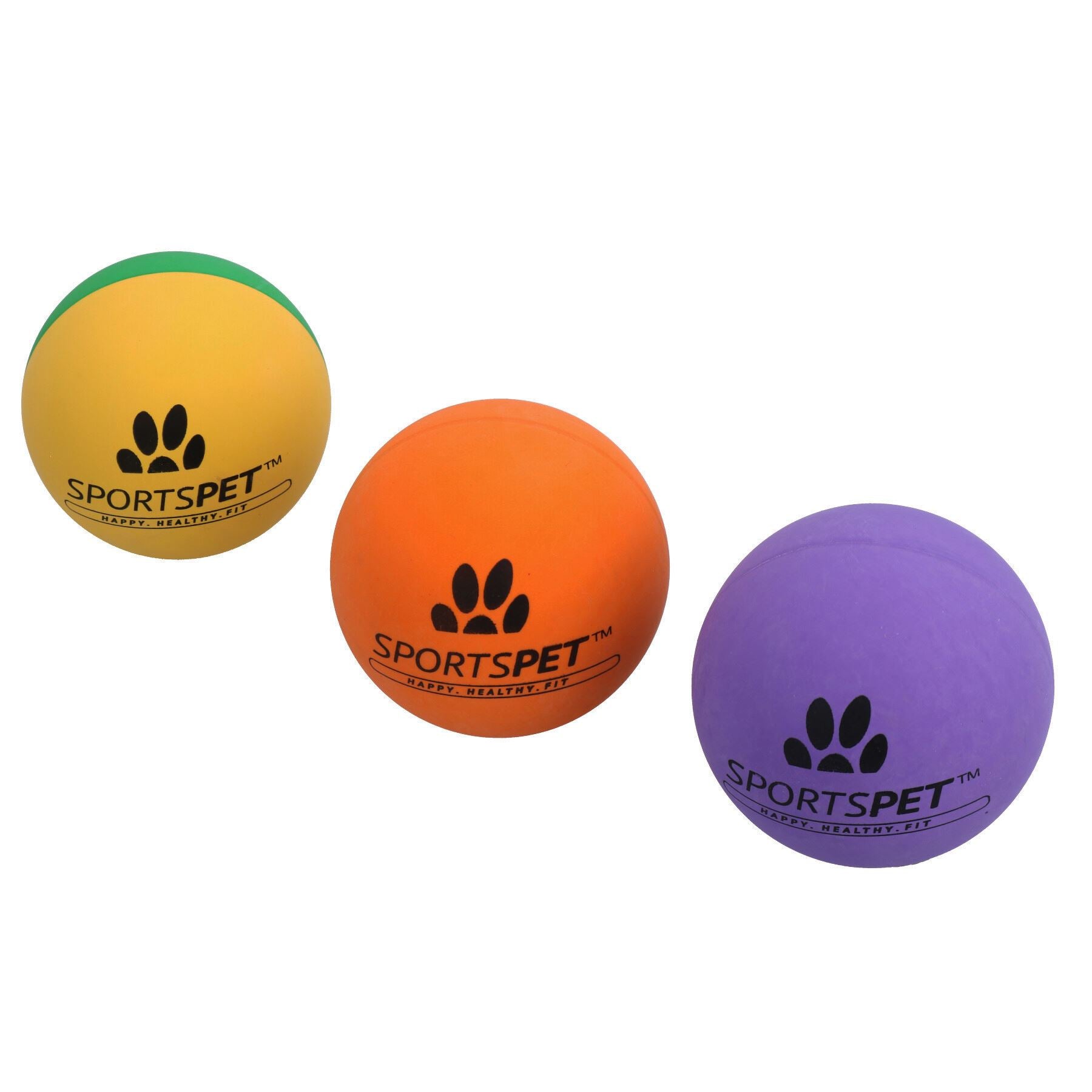3PK High Bounce Premium Non Toxic Rubber Balls For Dog Pet Play Gift