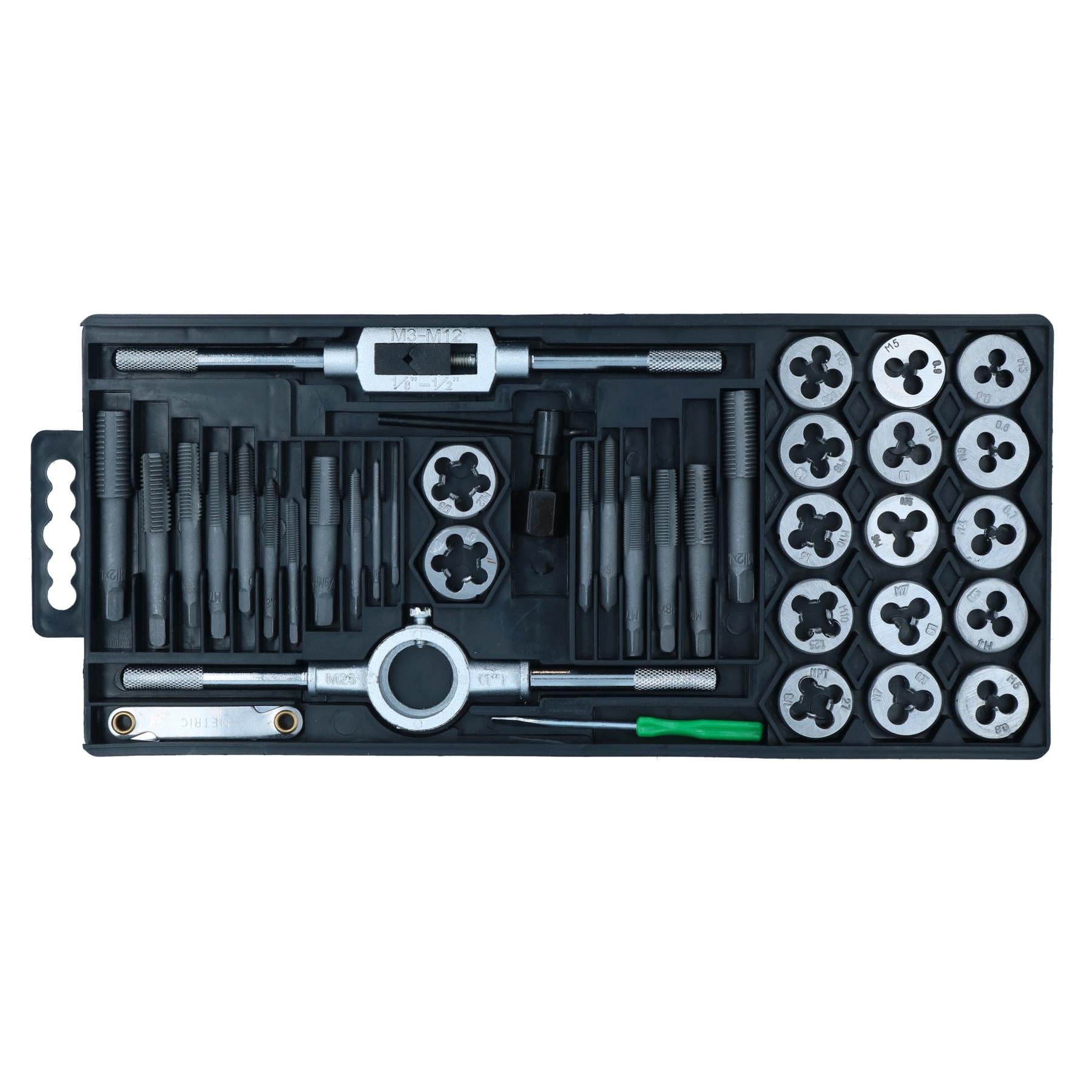 Tap and Die Set Metric 40pc Set M3 to M12 Thread Repair Plug TE435