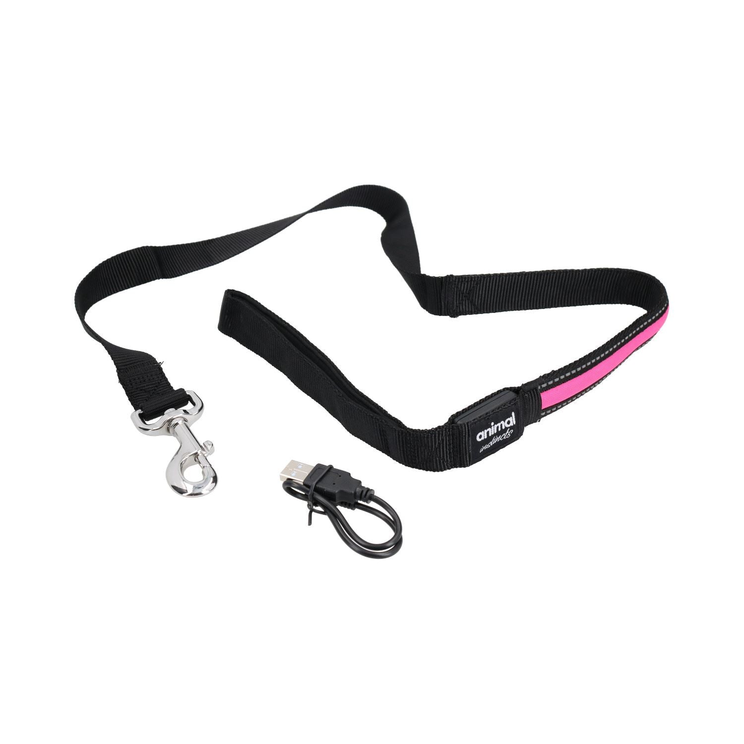 Pink1.2M Dog Walk Hi-Visibility Rechargeable Flashing Safety Lead