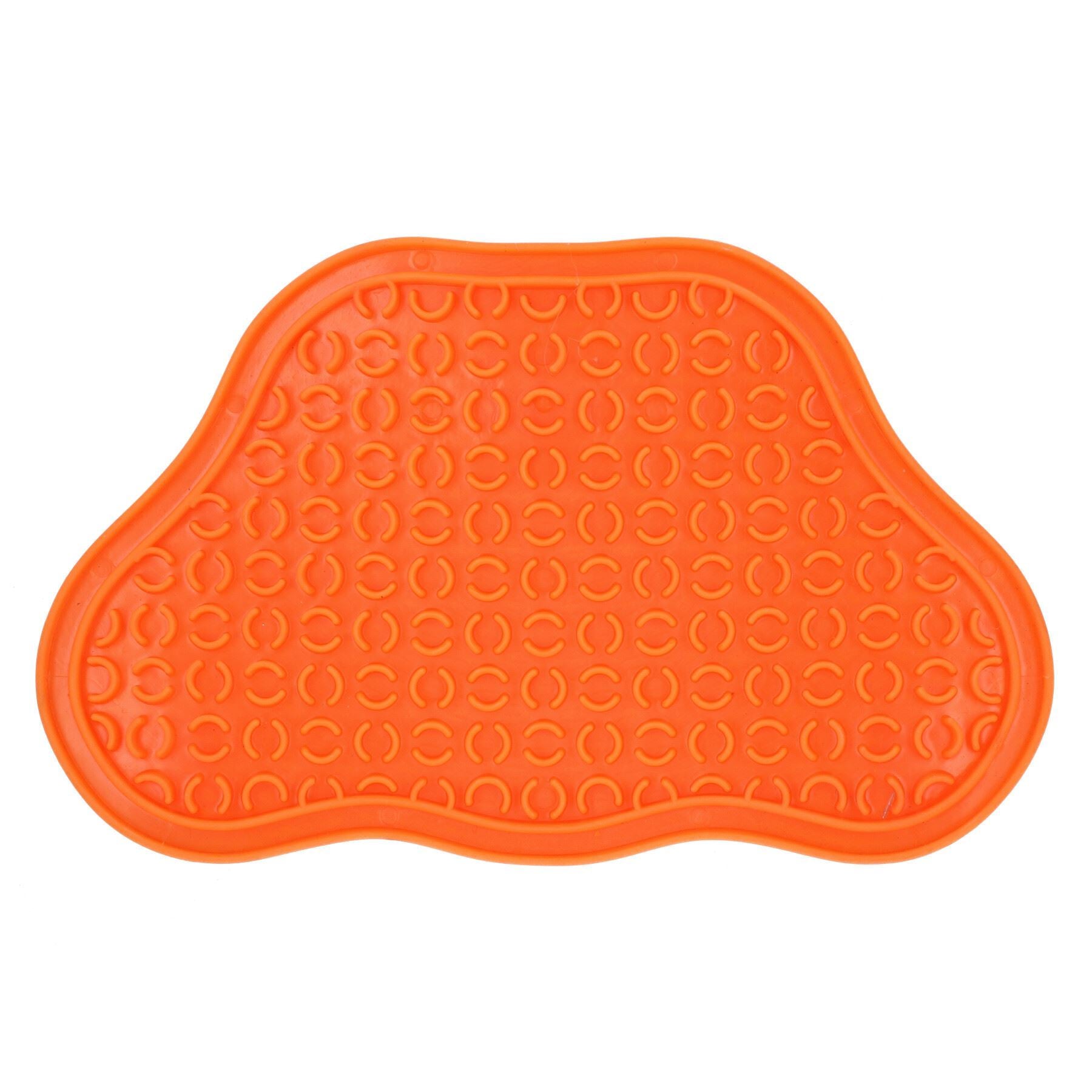 2PK Orange Interactive Dog Slow Lick Mat With Suction Cups Food Accessories