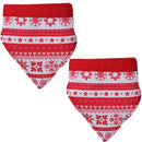 XS/S Dog Christmas Festive Pattern Neckerchief Neck Size Approx 21-33cm 2PK