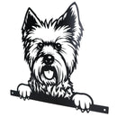 Black Metal Peeking West Highland Terrier Silhouette Fixing Plate Garden Decor
