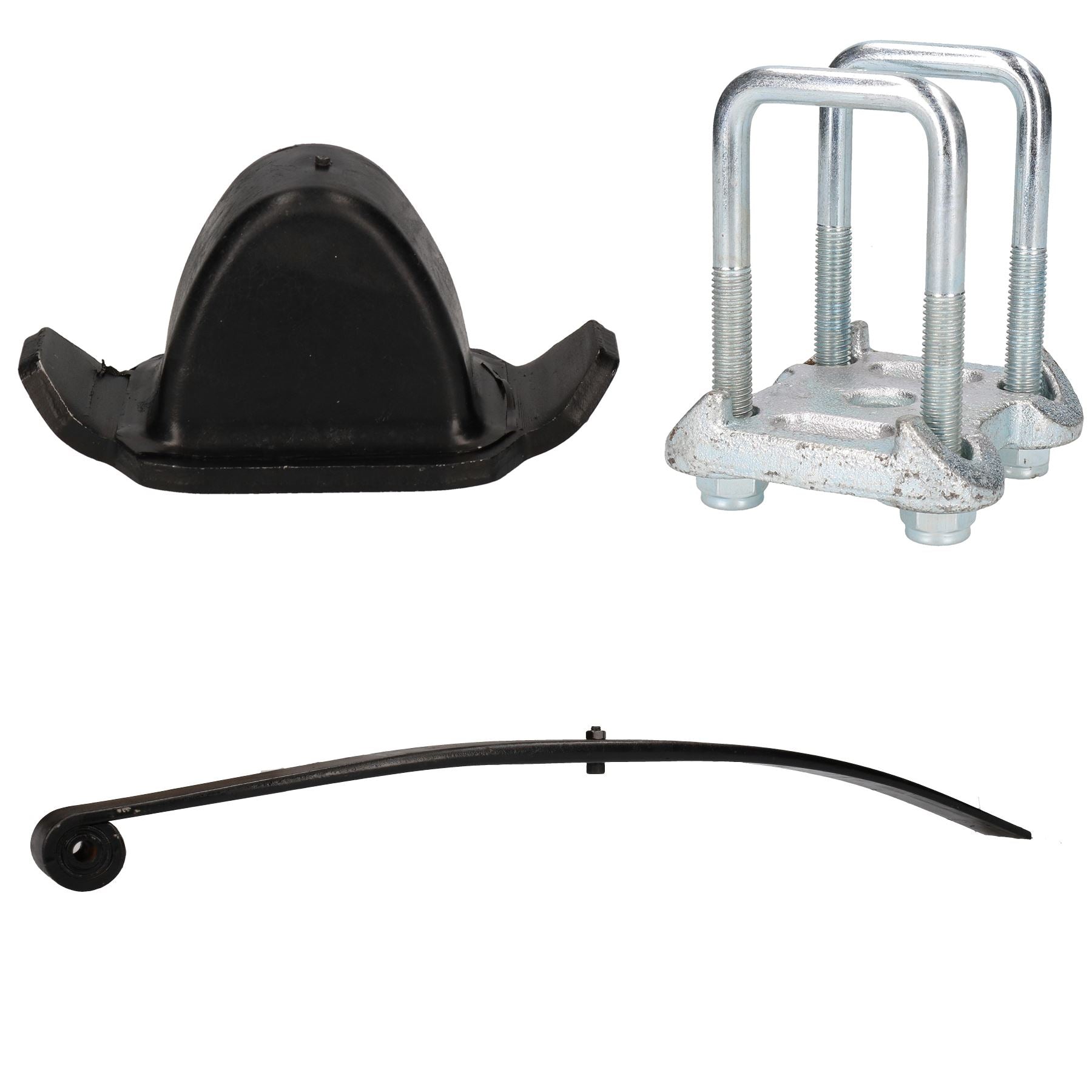 Single Parabolic Leaf Spring Bump Stop And U Bolts And Plates For Ifor Williams