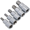 Hex / Allen Sockets Key Bits 1/2" Drive Metric Sizes 7mm - 14mm 5pcs