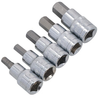 Hex / Allen Sockets Key Bits 1/2" Drive Metric Sizes 7mm - 14mm 5pcs