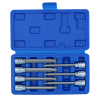 3/8" Antrieb, extralanger Außenvielzahn-Bit, Dreikant-Steckschlüsseleinsätze M4 - M10, 7-teiliger Satz