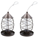 2pk Lantern Bird Feeder Seed Holder Hanging Feeding Station Wild Birds 17x25cm