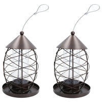 2pk Lantern Bird Feeder Seed Holder Hanging Feeding Station Wild Birds 17x25cm