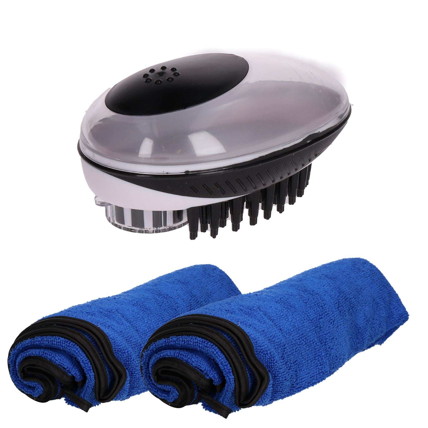 Toilettage pour chien 2 en 1 Brosse de bain et de toilettage pour chien avec 2 serviettes