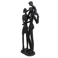 Famille de 3 figurines Piggy Back Silhouette Statue Décoration de maison Ornement en fonte