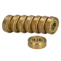 8pk Industrial Gold Bearing 608Z ID8 OD22 x W7mm ABEC 7 High Precision