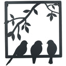 3 oiseaux sur une branche de fil Art mural Cadre en métal Silhouette Jardin Décoration de la maison